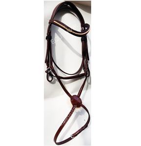 BRIDLE CABALLO MEXICANO DE CUERO CON CRISTAL EN LA BANDA PARA CEJAS ACOLCHADO DE CUERO SOFTY HEBILLAS DE ACERO INOXIDABLE BRIDA PARA CABALLO - Product Image 2