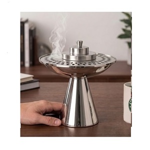 Emerald Resin Gold Leaf Conical Incense Burner – Bronzed Celtic Lattice <b>Mesh</b> Bakhoor Caddy - Product Image 6