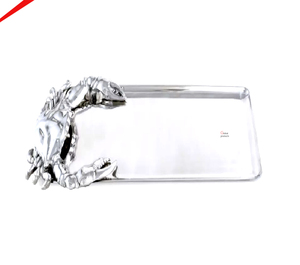 Plateau au fini antique attrayant, parfait pour la décoration de mariage, les cadeaux à domicile, le service en cuisine, avec poignées - Product Image 3