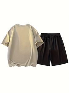 Conjunto de Camiseta y Pantalones Cortos de Verano para Hombre con Logotipo Personalizado OEM, Ropa Deportiva Informal de Algodón Ligero, Conjunto de 2 Piezas, Estilo Urbano, Fitness, Gimnasio - Product Image 2