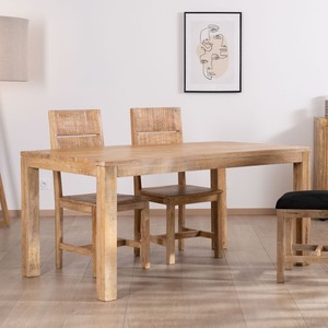 Mesa de comedor Vandana Ivory Structure de madera de mango 160 x 90 cm Manoha - Product Image 4