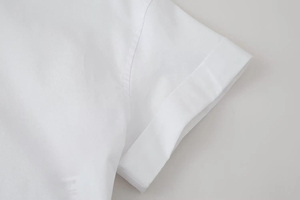 Camisa Corta Informal de Popelina a Rayas Blancas para Mujer, Estilo Vintage, Manga Corta, Cuello Camisero, Botones, para Todas las Temporadas - Product Image 3