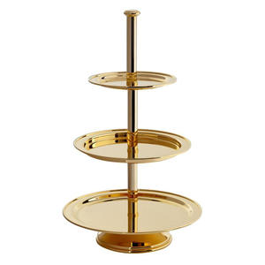 Expositor de Pasteles de Acero Inoxidable de Tres Niveles de Primera Calidad con Acabado Elegante para Dulces Navideños, Golosinas y Pasteles - Product Image 5