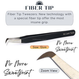 Pinzas de volumen de punta de fibra de acero inoxidable, herramientas aplicadoras de extensiones de pestañas, pinzas de extensión de Punta puntiaguda precisas - Product Image 4