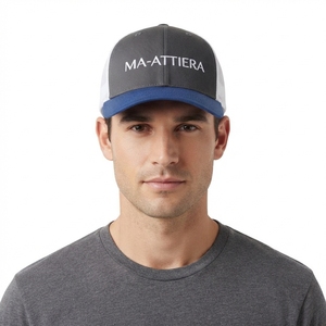 Gorra Trucker Azul Carbón para Hombre, Malla Blanca en la Parte Trasera, Cierre a Presión, Gorra de Béisbol con Logotipo Bordado Personalizado, Ajustable - Product Image 1