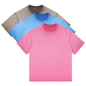 เสื้อยืดผู้ชายเปิดไหล่ปล่อยไซส์ใหญ่พิเศษผ้าฝ้ายแท้100% พิมพ์โลโก้ได้ตามต้องการ - Product Image 1