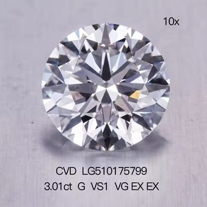 Élégants bijoux DVINS : Diamant de laboratoire 3MM couleur D, pureté VVS, 0,1 carat, taille brillant, diamant de mêlée certifié excellente taille - Product Image 2