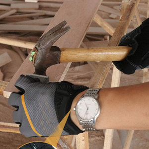 Gants de travail en cuir souple à doigts entiers, respirants, pour hommes - Product Image 5