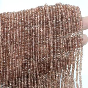 Cuentas Rondelle facetadas de andalucita de 3,5-4mm de calidad AAA, hebra de 14 pulgadas para fabricación de joyas, piedras preciosas naturales - Product Image 1