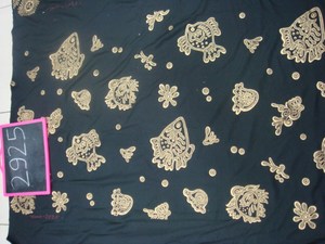 Paréo de plage léger en soie marine foncée, imprimé floral, style maxi simple, tissé, pour la plage - Product Image 4
