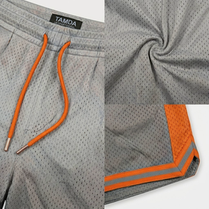 High Quality <b>Men's</b> Custom Basketball <b>Shorts</b> | <b>Patch</b> Embroidery Quick Dry Heavy Mesh <b>Shorts</b> With Pockets - Product Image 6