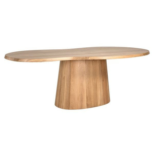 Mesa de Comedor Ovalada Moderna de Madera con Base de Madera Sólida para Muebles de Hogar - Product Image 2