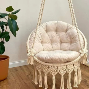 <b>Macrame</b> Hammock Chair, <b>Macrame</b> Round Swing, Hanging Cotton <b>Macrame</b> Hammock Chair, <b>Macrame</b> Swing Chair, <b>Macrame</b> handmade Swing - Product Image 1