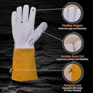 Gants anti-coupure et anti-chaleur en cuir de chèvre sur mesure pour femmes, pour soudage MIG TIG et protection au travail - Product Image 3
