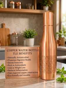 Botella de Agua de Cobre, Diseño Vintage, Portátil, para Viajes, con Tapa Incluida - Product Image 4