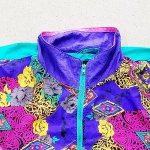Men Animal Print Color Blocking <b>Waterproof</b> Reversible <b>Tracksuit</b> Full Length Zipper Fly Crew Neck Vintage Style 100% Nylon - Product Image 3