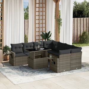 Ensemble de canapé de jardin gris foncé avec coussins pour le divertissement en plein air - Product Image 1