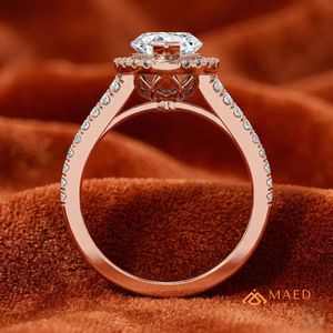 แหวนหมั้นหรูหราประดับเพชรโมอิสซาไนต์ทรงมาร์คีส์ชุบทองคำขาว 14K ของขวัญเครื่องประดับเจ้าสาวสำหรับผู้หญิง สไตล์กูจาราติ - Product Image 3
