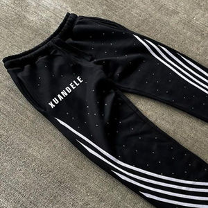 Pantalon de survêtement vintage imprimé bouffant 100% coton personnalisé lavé à l'acide taille haute formel cordon de serrage taille légère et plate - Product Image 3