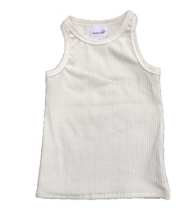 Camisetas de Lona Ecológicas Casuales Unisex Personalizadas para Bebés, sin Mangas, de Algodón Acanalado, de Color Sólido, Ropa Exterior para Niños - Product Image 3