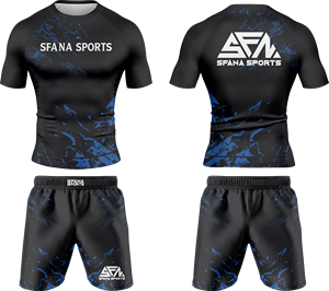 Ensemble de qualité supérieure MMA No Gi pour hommes, rashguard, shorts, combinaison de compression, vêtements de sport pour l'entraînement BJJ, la salle de sport et les exercices - Product Image 2