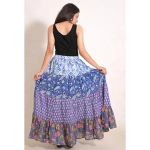 Cotton Printed Boho Long <b>Skirt</b> | Handmade Indian <b>Patchwork</b> Maxi | Women's Hippie Fashion Clothing - Product Image 5