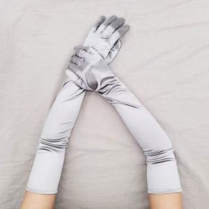 Gants longs en satin élastique chromé pour soirées vintage, gants de cosplay pour femmes, gants pour robe de mariée - Product Image 3