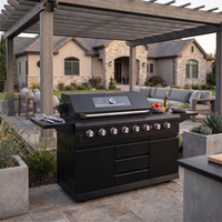 Cuisine extérieure modulaire OEM, îlot BBQ résistant à l'humidité pour patio, en acier inoxydable 304, durable et robuste
