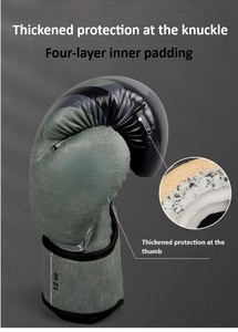 Gants de boxe professionnels avec logo personnalisé, qualité supérieure en cuir PU pour le kickboxing, le karaté, le MMA, le Muay Thai et les arts martiaux - Product Image 5