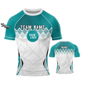 Maillots de surf à manches courtes sur mesure, protection UPF50+, séchage rapide, respirants, vêtements de sport de haute qualité, performance optimale - Product Image 4