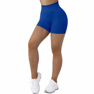 Short de yoga sans couture taille mi-haute pour femme, respirant, à compression, avec logo personnalisé, en tissu Spandex/Polyester, idéal pour la course et le cyclisme – Prix abordable - Product Image 1