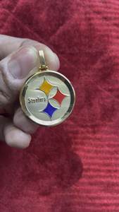 Pendentif personnalisé avec logo des Steelers de Pittsburgh, sport de football américain, argent sterling 925 certifié, plaqué rhodium, moissanite de luxe - Product Image 4