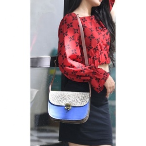 Nouveau Style cuir recyclé couleur trapu sac à bandoulière haute qualité imprimé Animal fourrure cuir sac à main multicolore femmes sac à bandoulière - Product Image 3