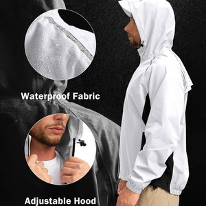 Veste de pluie pour homme, prix bas, best-seller, imperméable, coupe-vent, respirante, streetwear, avec fermeture éclair sur le devant - Product Image 3