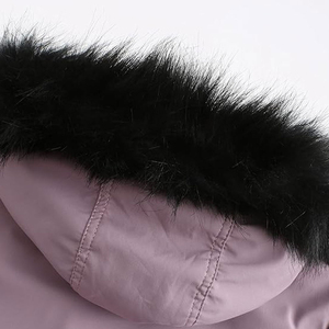 Parka en coton polaire pour femme, manteau d'hiver épais avec col en fourrure amovible, veste chauffante pour femme, fournisseur personnalisé - Product Image 3