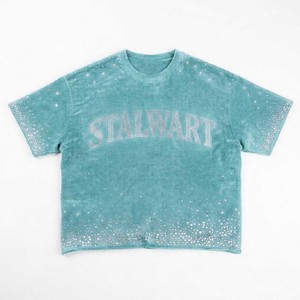 Stalwart Rhinestone Graphic T-Shirt Men's Oversized Short Sleeve O-Neck Street Style <b>Green</b> Jersey Knitted Crop Length - Product Image 2