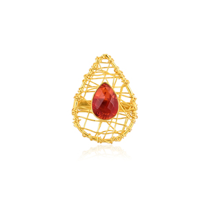 Vintage Style Brass Gold Plated Nano <b>Ring</b> <b>Adjustable</b> Handmade Gemstone Jewelry for Women - Product Image 1