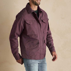 Veste en toile unisexe coupe-vent respirante et écologique à manches longues avec quatre poches, style classique, logo vintage sur le devant, hiver - Product Image 6