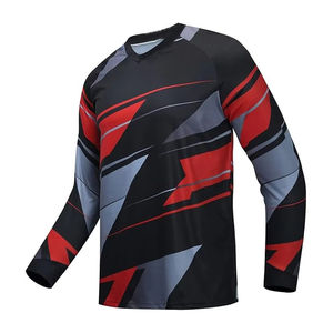 เสื้อเจอร์ซีย์วิบาก Flame Motocross แบบกำหนดชื่อและหมายเลขได้ สำหรับผู้ชาย เสื้อแข่งรถวิบาก MX สำหรับขี่มอเตอร์ไซค์ออฟโรด แขนยาว - Product Image 4