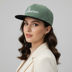 Casquette de baseball Athletify OEM respirante en softshell, logo personnalisé, fermeture ajustée, casquette snapback sportive pour la course, l'entraînement, le fitness et le golf - Product Image 1