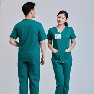 Conjunto de Uniforme Médico Unisex de Tela de Algodón Peinado (52% Algodón, 45% Poliéster, 3% Elastano) con Detección de Agujas, Hecho en Vietnam - Product Image 1