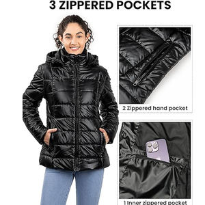 Vestes d'hiver longues pour femmes en nylon avec rembourrage en coton, vestes matelassées imprimées pour femmes, vente en gros - Product Image 4