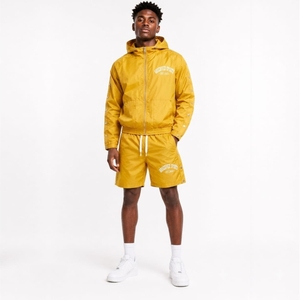 Conjunto cortavientos personalizado, traje deportivo cortavientos de 2 piezas, talla estándar, conjunto de 2 piezas, chaqueta de nailon con bloques de color, conjunto corto cortavientos para hombre - Product Image 1
