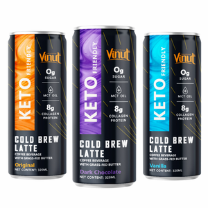 Bebida de Café Keto, Arábica y Robusta, Lata de Aluminio de 320 ml, Sin Lácteos, Sin Gluten, VINUT, Importador Mayorista, Marca Privada, OEM, ODM 7 - Product Image 1