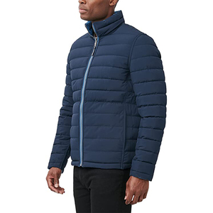 New Wholesale Custom Logo Plain up Collar Black Zipper Puffer Men's Jacket Winter Outdoor Jacket Extreme <b>Warm</b> In Winter - Product Image 3