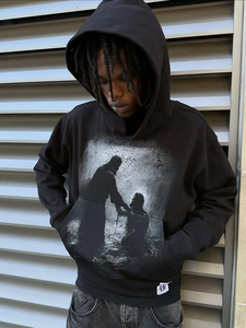 Sudadera con Capucha de Forro Polar Negro para Hombre, Estilo Urbano, Moderno y Juvenil - Product Image 5