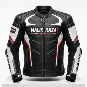 Chaqueta de Motociclista de Cuero Personalizada, Chaqueta de Cuero Genuino Perforada para Motociclismo, Marca Privada - Product Image 3