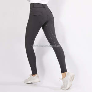 Pantalones de equitación de alta calidad con agarre de silicona, mezcla de algodón y forro de nailon elástico, pantalón ecuestre de moda. - Product Image 2