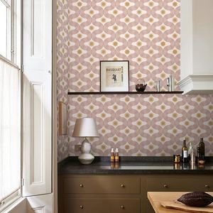 Papel Tapiz Mosaico de Arte Abstracto Moderno Boho Beige/Amarillo, Papel Adhesivo Geométrico para Pared, Revestimiento de Pared Vintage - Product Image 3