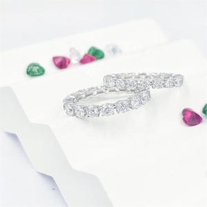 Elegant Fine Jewelry <b>Sterling</b> <b>Silver</b> Rhodium Plated 4-Layer Gold Quality Prong <b>Set</b> Brilliant Cut Moissanite Classic Style <b>Ring</b> - Product Image 4